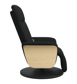 Fauteuil inclinable de massage avec repose-pieds noir tissu