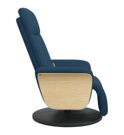 Fauteuil inclinable de massage avec repose-pieds bleu tissu