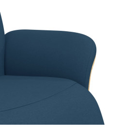 Fauteuil inclinable avec repose-pieds bleu tissu