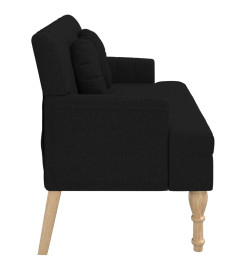 Banc avec coussins noir 113x64,5x75,5 cm tissu