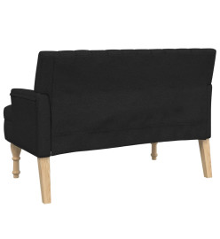 Banc avec coussins noir 113x64,5x75,5 cm tissu