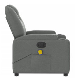 Fauteuil de massage inclinable Gris foncé Tissu