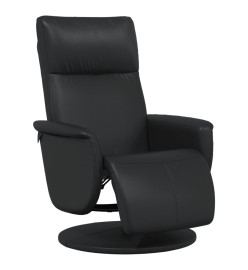 Fauteuil inclinable avec repose-pieds noir similicuir