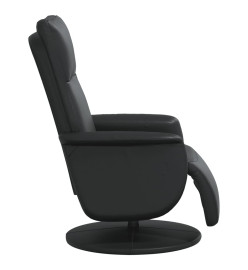 Fauteuil inclinable avec repose-pieds noir similicuir