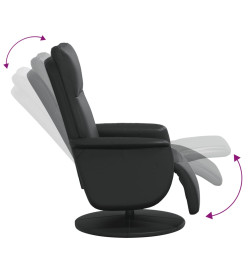 Fauteuil inclinable avec repose-pieds noir similicuir