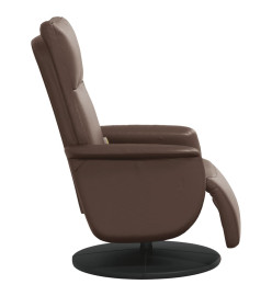 Fauteuil inclinable de massage repose-pieds marron similicuir