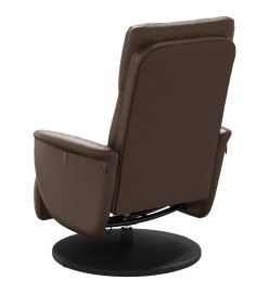 Fauteuil inclinable de massage repose-pieds marron similicuir