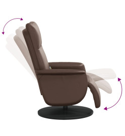 Fauteuil inclinable de massage repose-pieds marron similicuir