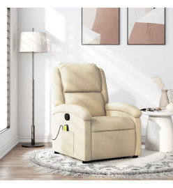 Fauteuil de massage inclinable Crème Tissu