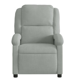 Fauteuil de massage inclinable gris clair velours