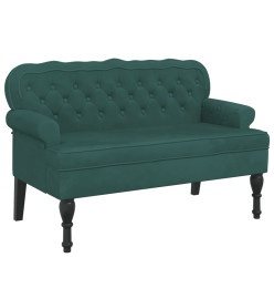 Banc avec dossier vert foncé 119,5x64,5x75 cm velours