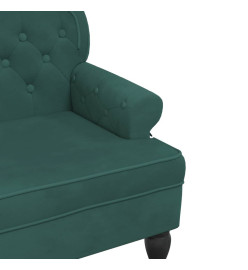 Banc avec dossier vert foncé 119,5x64,5x75 cm velours