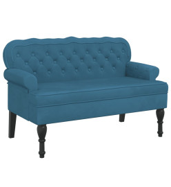 Banc avec dossier bleu 119,5x64,5x75 cm velours