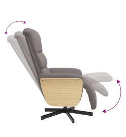 Fauteuil inclinable avec repose-pieds taupe tissu