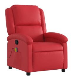 Fauteuil de massage inclinable rouge similicuir