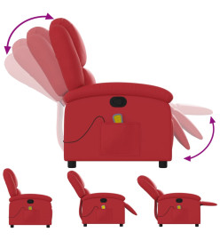 Fauteuil de massage inclinable rouge similicuir