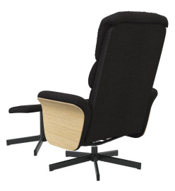 Fauteuil inclinable avec repose-pied noir tissu