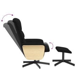 Fauteuil inclinable avec repose-pied noir tissu