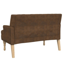 Banc avec coussins marron 113x64,5x75,5 cm similicuir daim