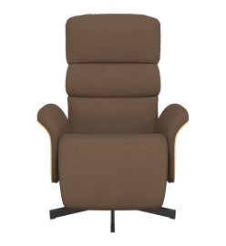 Fauteuil inclinable avec repose-pieds marron tissu