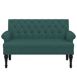 Banc avec dossier vert foncé 120x62x75,5 cm tissu