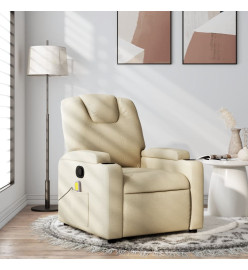 Fauteuil de massage inclinable Crème Tissu