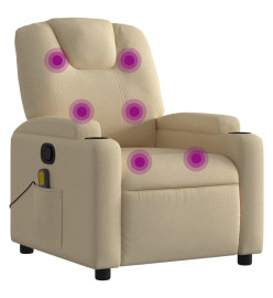 Fauteuil de massage inclinable Crème Tissu