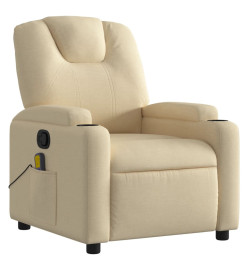 Fauteuil de massage inclinable Crème Tissu