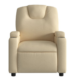 Fauteuil de massage inclinable Crème Tissu