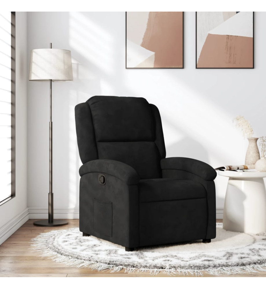 Fauteuil inclinable noir velours