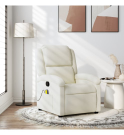 Fauteuil de massage inclinable crème velours