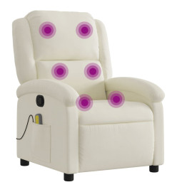 Fauteuil de massage inclinable crème velours