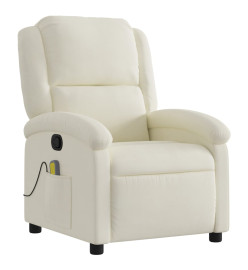 Fauteuil de massage inclinable crème velours