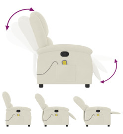 Fauteuil de massage inclinable crème velours