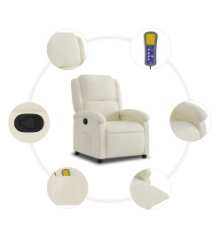 Fauteuil de massage inclinable crème velours