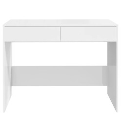 Bureau Blanc brillant 101x50x76,5 cm Aggloméré