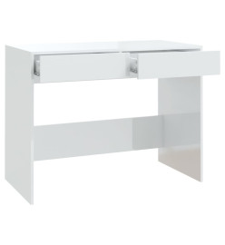 Bureau Blanc brillant 101x50x76,5 cm Aggloméré