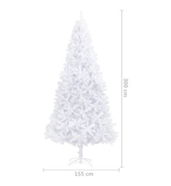 Arbre de Noël artificiel pré-éclairé et boules 300 cm blanc