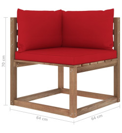 Salon palette de jardin 6 pcs et coussins Bois de pin imprégné