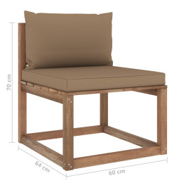 Salon palette de jardin 6 pcs et coussins Bois de pin imprégné