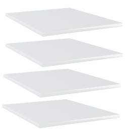 Panneaux bibliothèque 4pcs Blanc brillant 40x50x1,5cm Aggloméré