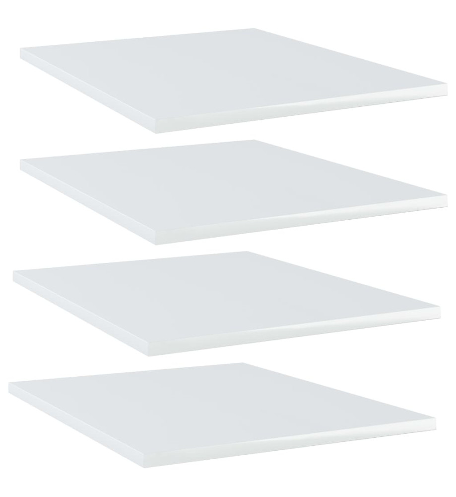 Panneaux bibliothèque 4pcs Blanc brillant 40x50x1,5cm Aggloméré