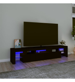 Meuble TV avec lumières LED Noir 200x36,5x40 cm