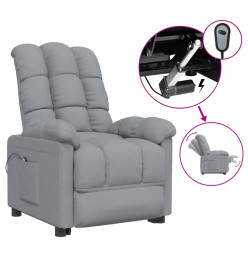 Fauteuil inclinable électrique Gris clair Tissu