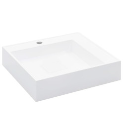 Lavabo 50x50x12,3 cm Fonte minérale/marbre Blanc