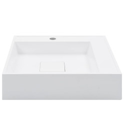 Lavabo 50x50x12,3 cm Fonte minérale/marbre Blanc