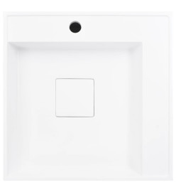 Lavabo 50x50x12,3 cm Fonte minérale/marbre Blanc