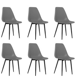 Chaises à manger lot de 6 gris PP