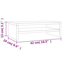 Support de moniteur Chêne marron 42x24x13 cm Bois d'ingénierie