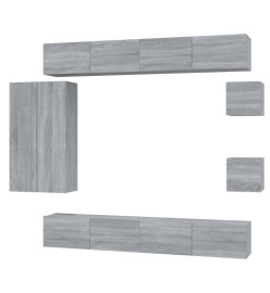 Ensemble de meubles TV 8 pcs Sonoma gris Bois d'ingénierie